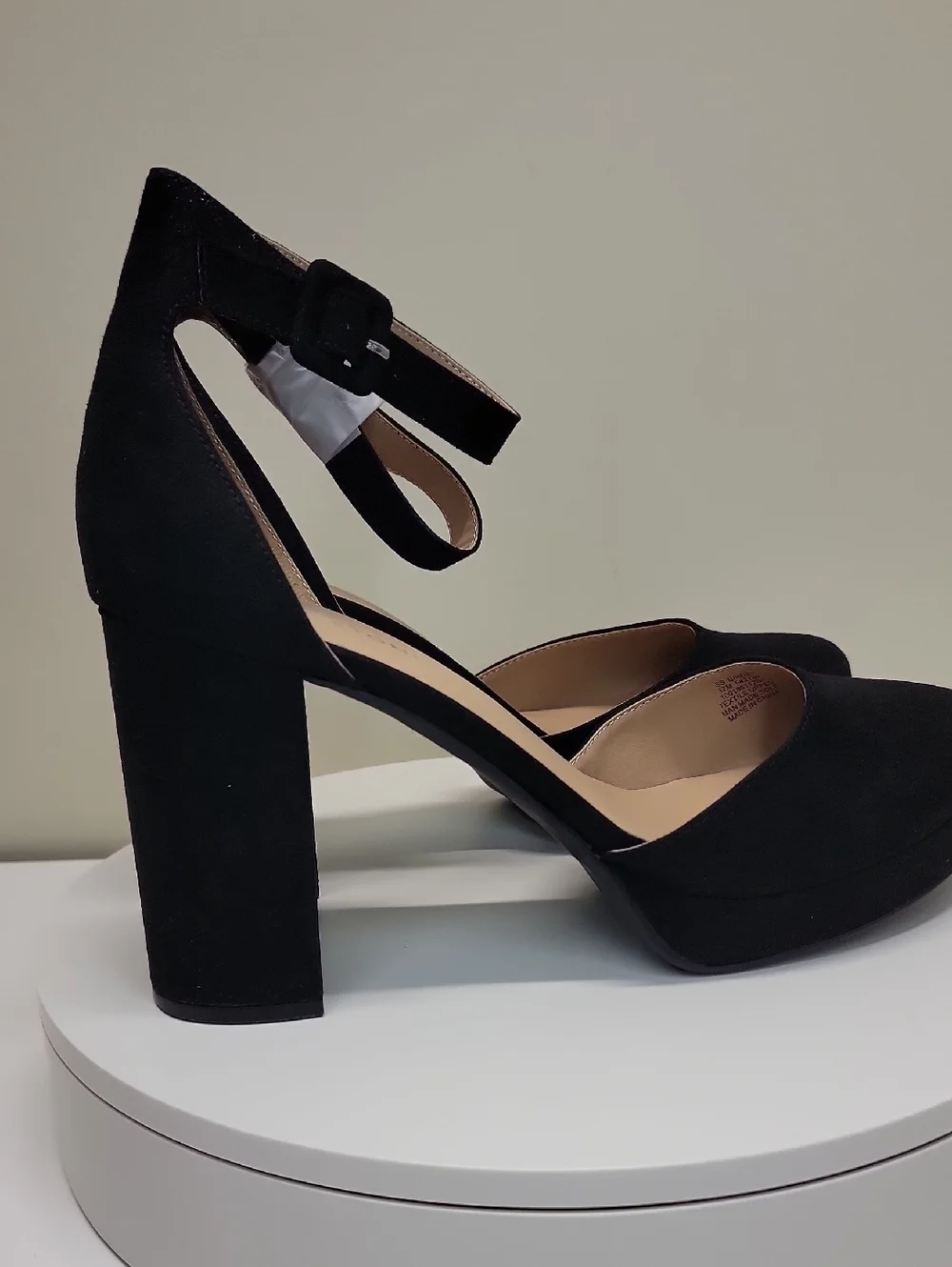 Sun + Stone NEW Black Ankle-Strap Block Heel Platforms Sz 12